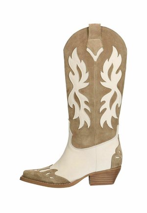 MIT STICKEREI - Cowboy-/Bikerlaarzen - beige
