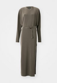 DOLMAN V NECK SIDE SLIT GOWN  - Koktel haljina / svečana haljina - espresso