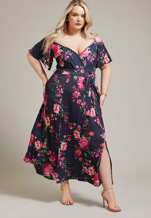 FLORAL  - Vestito lungo - navy