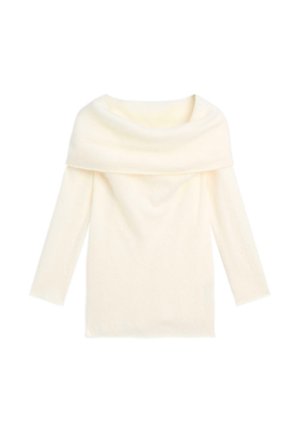 Massimo Dutti SWEATER WITH EXPOSED SHOULDERS - Striktrøje - white