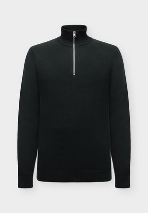Selected, SLHDANE LS KNIT STRUCTURE HALF ZIP NOOS - Jumper - anthracite