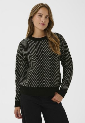 Pullover - black feather/grey mel zig zag