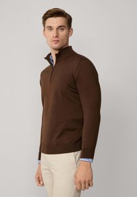 Façonnable 1/2 ZIP - Strickpullover - mud brown