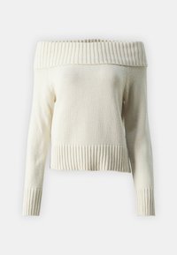 Noisy May NMLIMA OFF SHOULDER - Strikkegenser - oatmeal