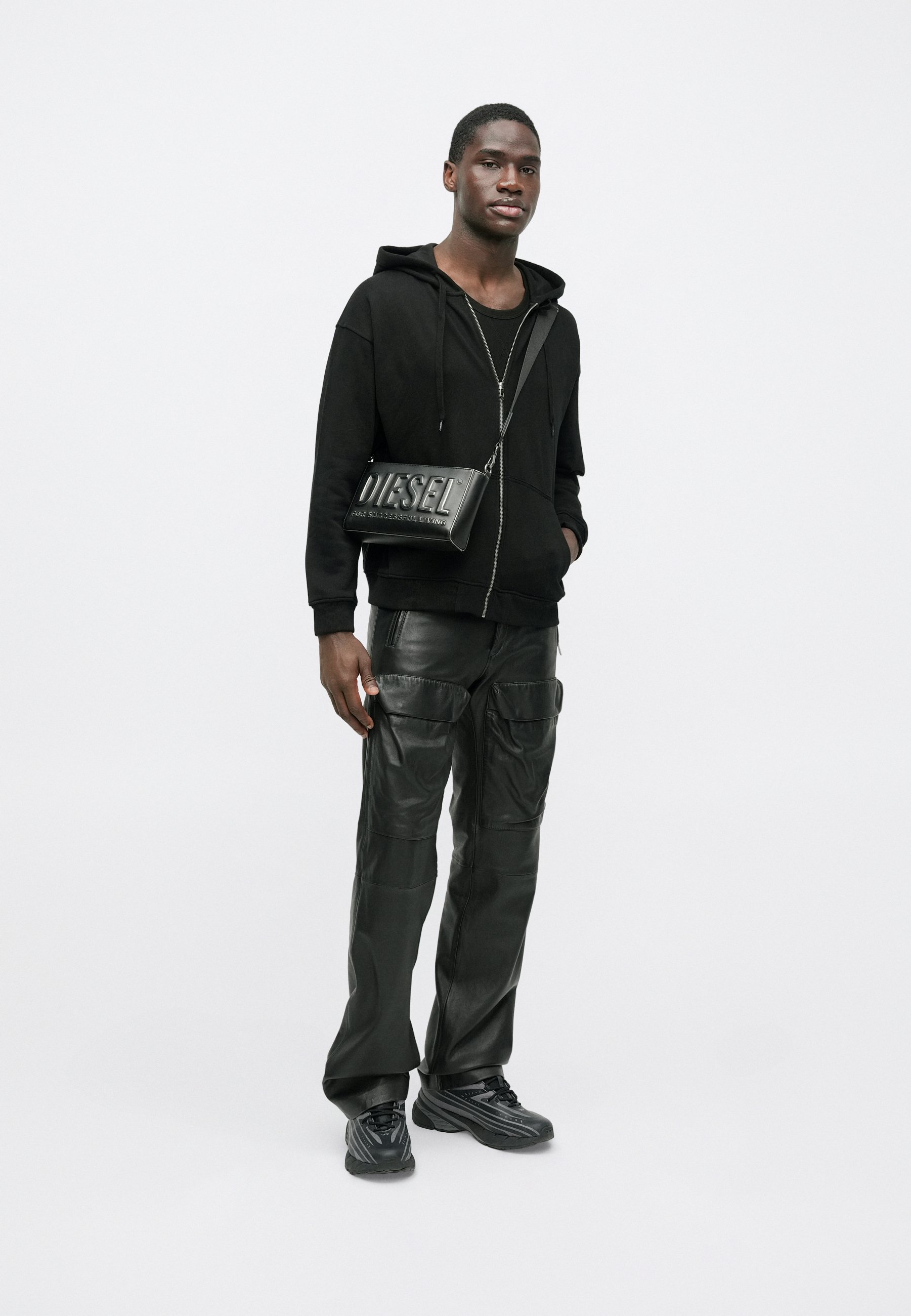 Diesel ZIP HOOD - Zip-up sweatshirt - black - Zalando