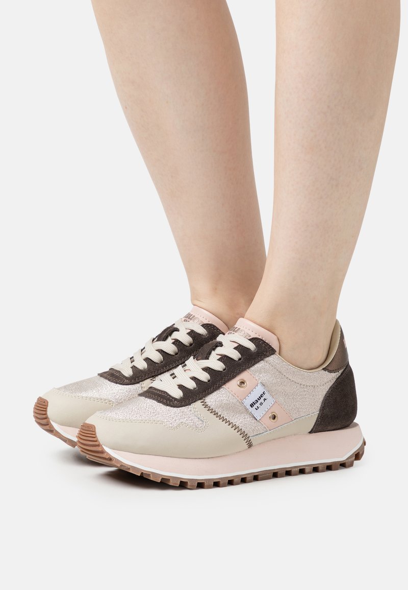 Blauer Sneaker Black MILLEN01 - Autunno Inverno, Pelle E Tessuto, Tacco Basso, Suola In Gomma