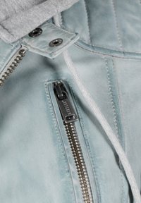 Mustang MIT KAPUZENE - Leren jas - grau