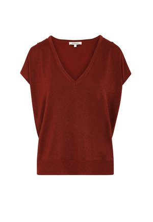 Morgan, MORGAN MORGAN OVERSIZED V-NECK SWEATER - T-Shirt print - marron cognac