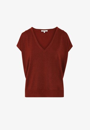 Morgan, MORGAN MORGAN OVERSIZED V-NECK SWEATER - T-Shirt print - marron cognac