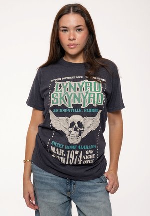 LYNYRD SKYNYRD WINGED SKULL PIGMENT DYE WASH - Print T-shirt - black