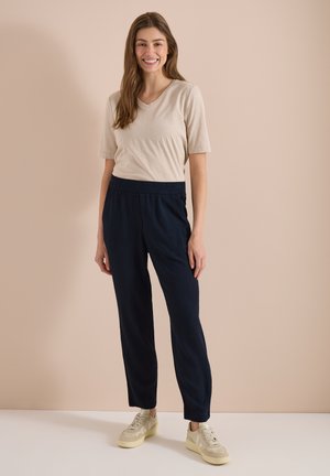 Cecil, SLIM-LEG PANTS IN A LOOSE FIT WITH TEXTURE - Broek - universal blue