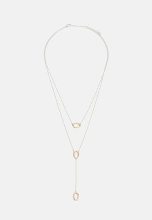 ROW OVAL LINK YNECK - Necklace - silver-coloured/gold-coloured