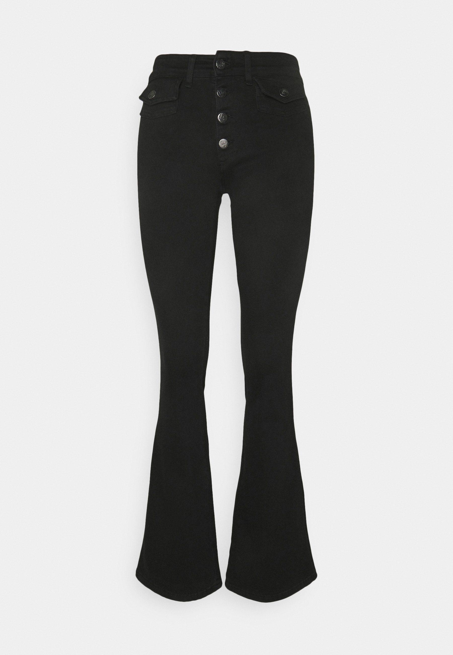 LOIS Jeans YOKO - Flared Jeans - black/black denim - Zalando.ie