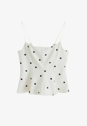 Next, PETITE FIT - STRAPPY PEPLUM TOP . - Top - white polka dot