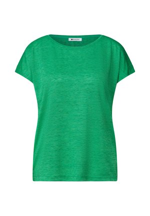 Street One, T-SHIRT MIT BOAT NECK UND SMOK-DETAIL - T-Shirt basic - ever green