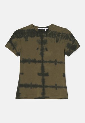 Proenza Schouler White Label BREWER IN GRID TIE DYE - Tricou cu imprimeu - khaki