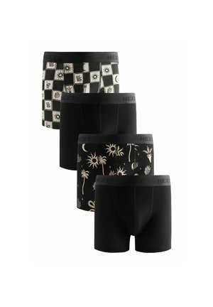4 PACK - Kitsad bokserid - black & white tile print
