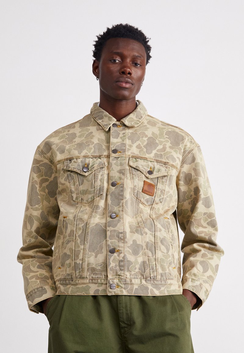 Carhartt WIP DUCK HELSTON JACKET - Jeansjacke - grey/black