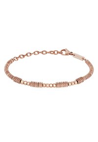 Armband i roséguld som består av växelvis runda och texturerade metallpärlor, länkade med en kedja, med en kräfta lås och en liten tag.