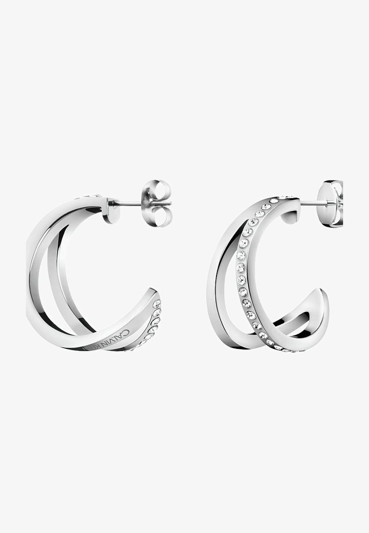 Calvin Klein DAMEN-CREOLE OUTLINE - Earrings - silver-colored