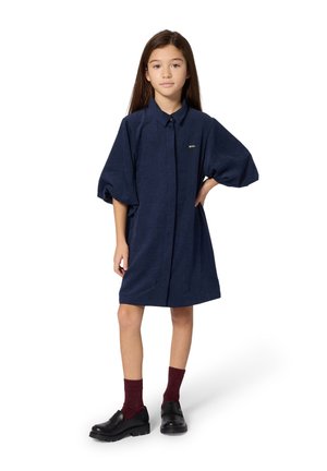 BOSS Kidswear, ROBE EN WEAVY SATIN - Robe chemise - bleu cargo