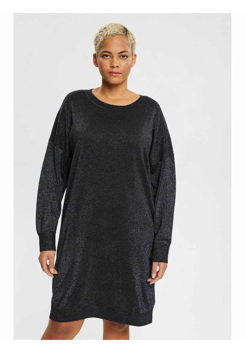 Esprit CURVY MIT GLITZEREFFEKT Jumper dress black Zalando.ie
