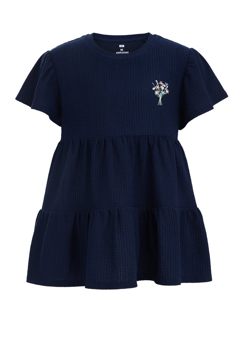 WE Fashion T-shirt print gemêleerd donkerblauw