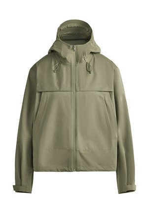 OYSHO, SHORT 10K TECHNICAL WATERPROOF JACKET - Veste imperméable - dark khaki