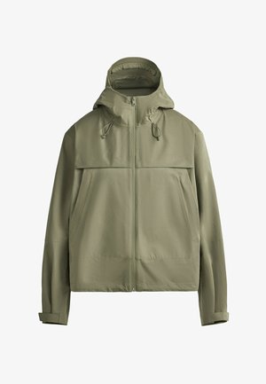 OYSHO, SHORT 10K TECHNICAL WATERPROOF JACKET - Veste imperméable - dark khaki