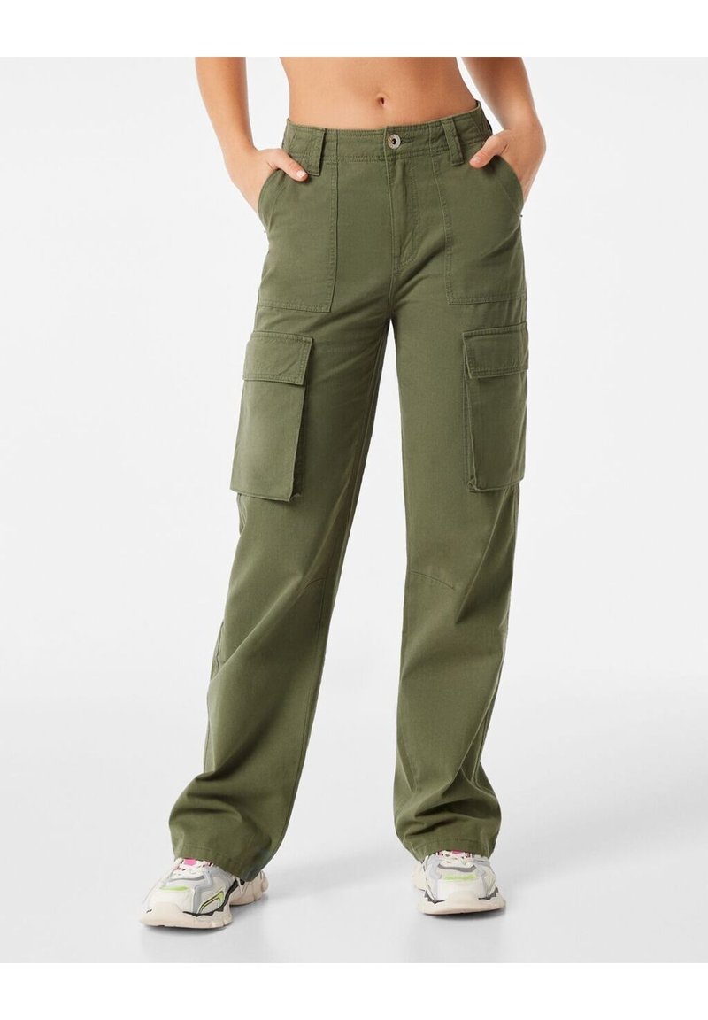 Khaki Cargo Pantalon Chino Femme Asos Bershka Pantalon Cargo Dark