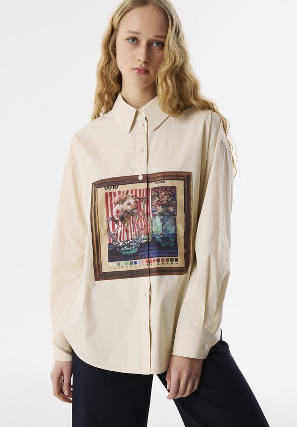 VISUAL PRINTED - Hemdbluse - beige