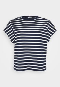 BUTTON TEE - T-shirts med print - dark night navy/ivory
