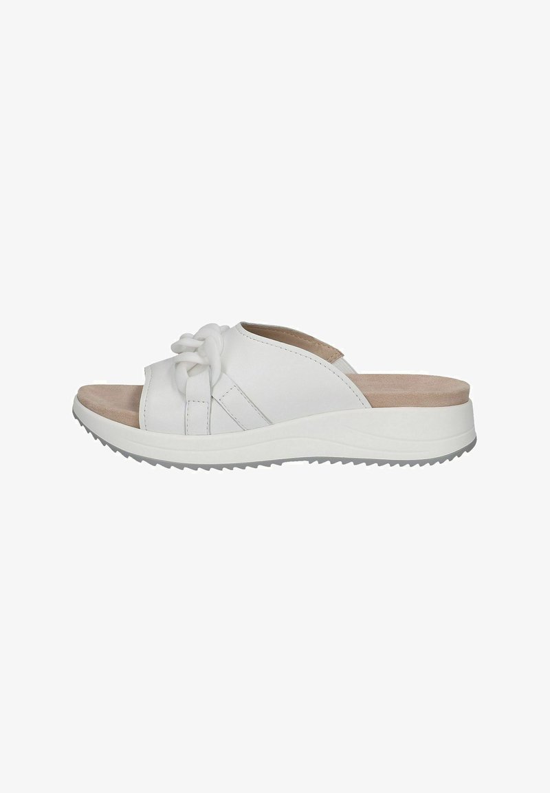 Caprice Mules - white nappa