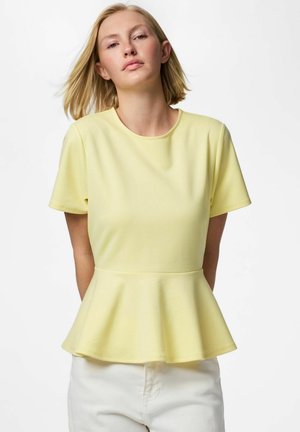 Pieces BLUSE PCALISA PEPLUM - T-shirt imprimé - french vanilla