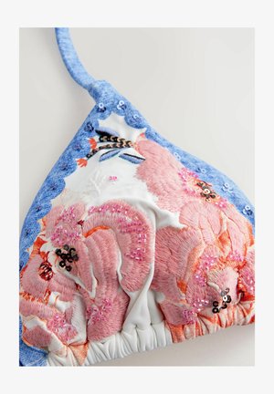 Next REGULAR FIT - EMBROIDERED BEADED - Bikini-Top - cream blue floral