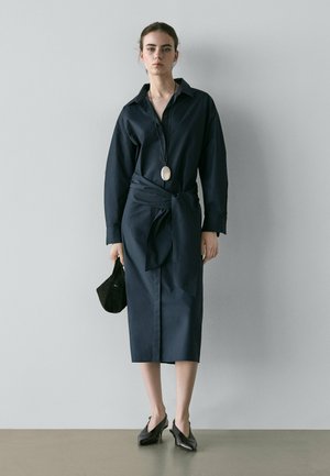 WITH SCARF DETAIL - Abito a camicia - dark blue