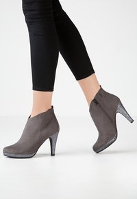 Marco Tozzi High heeled ankle boots - grey