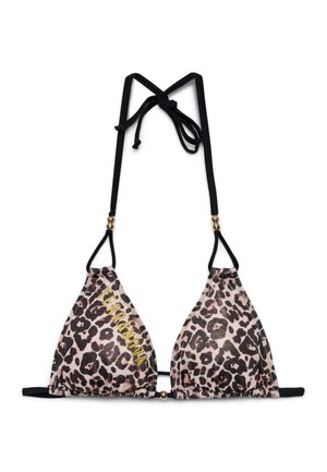 Terranova, REGGISENO BIKINI TRIANGOLO ANIMALIER CON LOGO - Bikini pezzo sopra - var nero