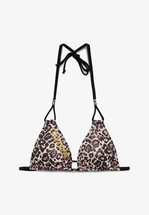 Terranova, REGGISENO BIKINI TRIANGOLO ANIMALIER CON LOGO - Bikini pezzo sopra - var nero