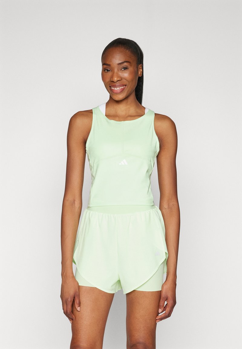 adidas Performance TECHFIT PRINTED CROP TANK - Viršus - semi green spark