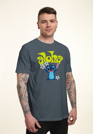 LILO & STITCH ALOHA STITCH FLOWERS - T-shirt z nadrukiem