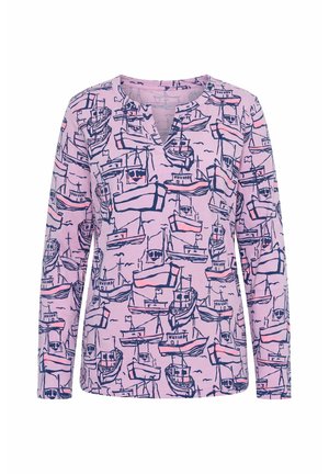 LAURASØN, BOAT PRINT SPLIT NECK LONG SLEEVE TEE - Langærmet T-shirt - pale lilac