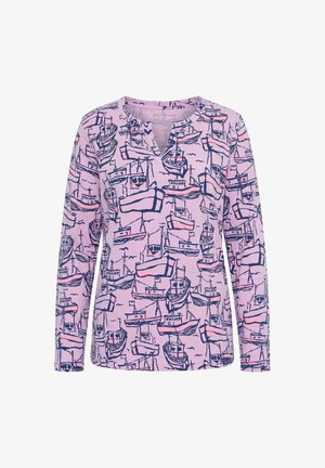 LAURASØN, BOAT PRINT SPLIT NECK LONG SLEEVE TEE - Langærmet T-shirt - pale lilac
