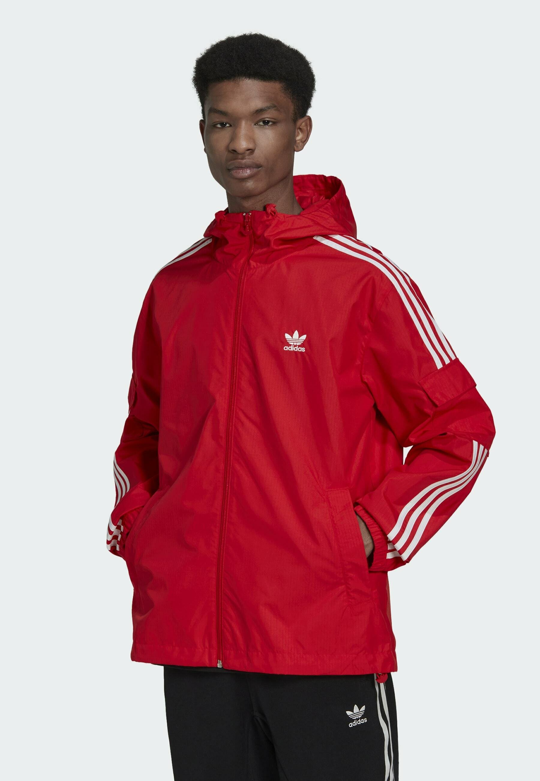 Adidas Originals Adicolor Classics 3 Stripes Windbreaker Jacket L Red Male