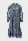 FLORAL RUFFLE MIDI DRESS - Φόρεμα ημέρας - midnight blue