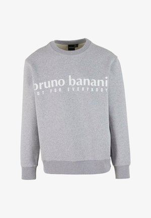 Sivi dukserica napravljena od mekanog mješavine pamuka, s okruglim izrezom, dugim rukavima i ispisanim tekstom u bijeloj boji na prednjem dijelu.