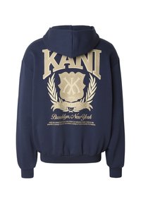 Karl Kani SCRIPT EMBLEM HOODIE - Športna jopa s kapuco na zadrgo - dark blue