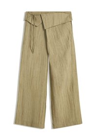 TEXTURED WITH FOLD-OVER WAIST  - Tygbyxor - khaki