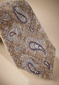 Next SIGNATURE MADE IN ITALY PRINTED MELANGE - REGULAR FIT - Kravata - neutral brown blue paisley