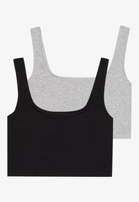 2 PACK - Top - black/light grey